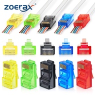 Zoerax EZ To Crimp RJ45 Cat6 Pass Through Connectors - Assorted Colors (1 Pc)