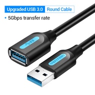Vention USB 3.0 Male to Female Extension Cable Black 5Gbps Fast Data Transfer for Computer U Disk PC