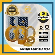 Loytape / Loy Tape / Cellulose Tape / Selotape / Cellophane Tape (12mm/ 18mm/ 24mm) - 15M/40M