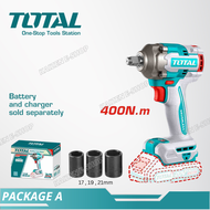 TOTAL 20V Li-ion Brushless Motor Cordless Impact Wrench 400-1350NM TIWLI2040TIWLI20501TIWLI2085TOSLI
