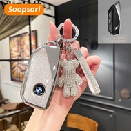 For BMW TPU Car Remote Key Case Holder Keychain Protector for BMW M60/iX1/iX2/iX3/XM/i4/i5/i7 Key Co
