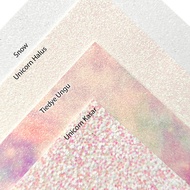 Coarse Glitter Paper 300 gsm A4 - White unicorn