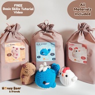 [ DIY Crochet Kit ] Crochet Kit Capybara, Whale, Chicken by HONEY Bear & Friends | Knitting Package 