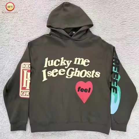 High-end CPFM Kids See Ghosts FREEEE Hoodie Men Kanye West Jerry Foam Hooded Sweatshirt Men's and Wo
