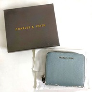 CHARLES &amp; KEITH 小CK 鋼藍色 短夾 皮夾