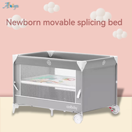 Foldable Crib Baby Splicing Bed Neonate Bed Crib Portable Baby Bed