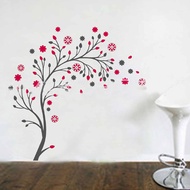 OLLstore 6066 FLOWER TREE  Removable PVC Wall Sticker Home Decor