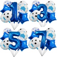 9pcs Soccer Number Balloon Kit Birthday Decor for Boy Soccer Birthday Party Supplies Football Party 