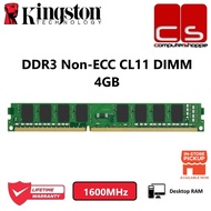 Kingston Value DDR3 1600MHz 4GB Non-ECC CL11 DIMM Desktop RAM - KVR16N11S8/4 | KVR16LN11/4