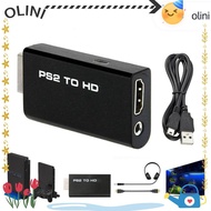 OLINI Adapter, Game to HDMI HD Cable Converter, Durable 480i/480p/576i 3.5mm Audio Output PS2 to HDM