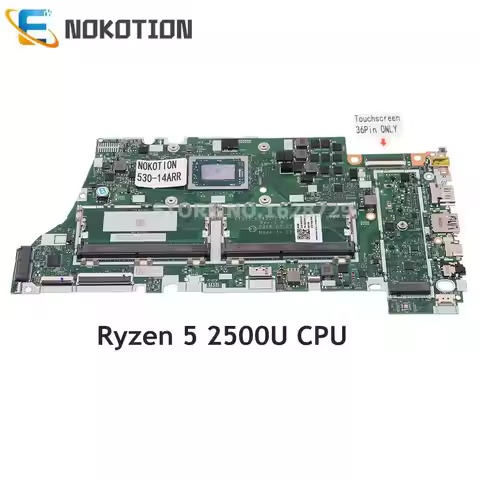 NOKOTION For Lenovo Yoga 530-14ARR Laptop Motherboard Ryzen 5 2500U CPU Touch Screen 5B20R41624 5B20