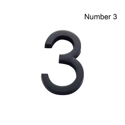 4inch/10cm 3D Black Self-Adhesive ABS Acrylic Numeral Tag Door Label 0 To 9 Number Plate Sign