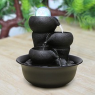 Living Room Flowing Water Fountain Decoration Feng Shui Ball Waterscape Desktop Wheel Rise Money Group Crafts