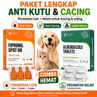 Fipronil Spot On Cat and Dog Flea Medication + Albendazole Worm Medication 200mg Anti-Flea, Tick, Mi