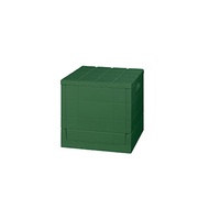 日本岩谷Iwatani Grid格子磚可堆疊摺疊收納椅-20L-綠