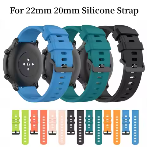 22mm 20mm Silicone Strap For Amazfit GTR/Stratos Original Bracelet Wristband For Samsung Galaxy Watc