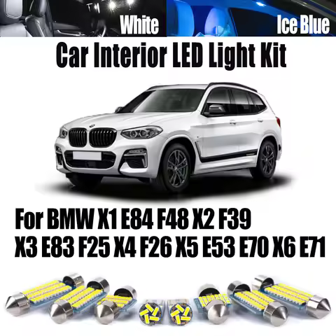 For BMW X1 E84 F48 X2 F39 X3 E83 F25 X4 F26 X5 E53 E70 X6 E71 Canbus Accessories LED Interior Map Do