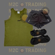 TRAINING KIT SET | SAF ADMIN SINGLET W SHORTS & SOCKS | UNISEX | QUICK DRYING | BMT / NS & Reservist