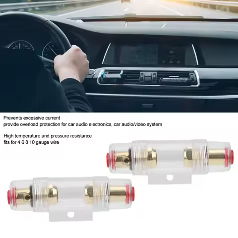AGU Fuse Holder with 60A 80A Fuses for 4 6 8 AWG Wire 12V-24V Car Audio Amplifier Inline Fuseholder 
