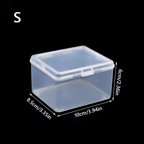 1Pcs with Lid Storage Box Multi-purpose Plastic Storage Case Clear Rectangular Shape Small Thing Con