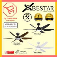 BESTAR HALI DC Motor 6 Blade Ceiling Fan with 3 Tone LED Light Kit and Remote Control | Installation Available