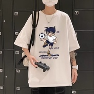 【 M-8XL 】 Áo thun tay ngắn cổ tròn in họa tiết Edogawa Conan Mới Cho Phim Hoạt Hình Bóng Đá Giản Dị 