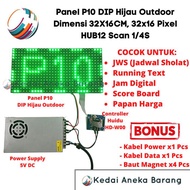 PANEL MODULE MODUL LED P10 RUNNING TEXT DIP HIJAU GREEN OUTDOOR - YOBISOO