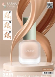 ครีมรองพื้นกันแดด Sasha Flawless Foundation ผิวกระจกสไตล์เกาหลี เนื้อบางเบา  SPF 35+ UVA/UVB PA+++ ข