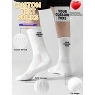 1 Pair Embroidered Custom Women And Men's Sports Socks, Personalized Custom Text Socks For Handsome 