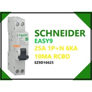 EASY9 RESIDUAL CURRENT CIRCUIT BREAKER (RCBO) 25A 1P+N 6KA 10MA - EZ9D16625