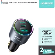 Joyroom รุ่น CCN07 120W 3-Port (2PD+1QC3.0) Car Charger-Dark Gray(with C TO C 100W Cable)