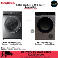 TOSHIBA FRONT LOAD WASHER/DRYER COMBO WASHING MACHINE CONDENSER DRYER 8KG/WASHER 8.5KG