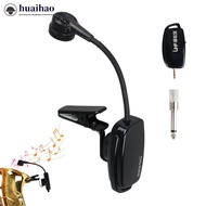 HUAIHAO UHF Wireless Saxophone Microphone System Clips over Instrument Receiver Transmitter Trumpet Trombone French Horn J7L2