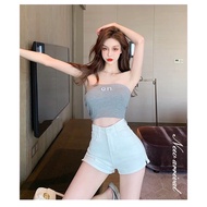 High Waist a-Line Denim Shorts 6657//