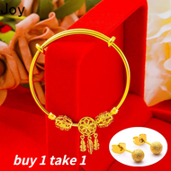 18k saudi gold necklace for women original Korean Real Gold pawnable Bracelet Pendant for Women Wedding Engagement Jewelry Three Lives III Dream Catcher Bracelet Birthday Gifts Free Korean Frosted Peas Earrings Gift