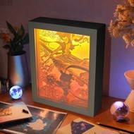 โคมไฟกระดาษแกะสลักสำหรับเด็กสุดสร้างสรรค์ HEIKESZ K4F Nezha 2มายากล Haohai ของตกแต่งตั้งโต๊ะไฟกลางคื