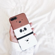 We Bare Bears iPhone X Casing 6 / 6S / 7 / 8 Plus Grizzly Ice Bear Panda Protective Phone Back Case