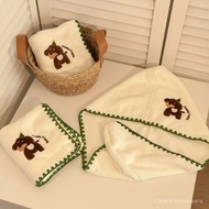 [Big Promotion Hot Sale] [Shopping Mall Big Sale] Cartoon Puppy Bath Towel Three-Piece Set Soft Wate