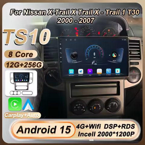 2 Din Carplay For Nissan X-Trail X Trail X - Trail 1 T30 2000 - 2007 Car Radio Android 15 Stereo Hea