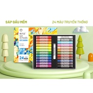 HỘP MÀU SÁP LỤA MÀU DẦU AN TOÀN KHÔNG DÍNH BẨN TAY CÓ TAY CẦM ( SILKY CRAYON) CHO BÉ THỎA SỨC SÁNG T