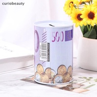 # curcur # Tinplate Cylinder Piggy Bank Euro Dollar Picture Box Household Saving Money Box .