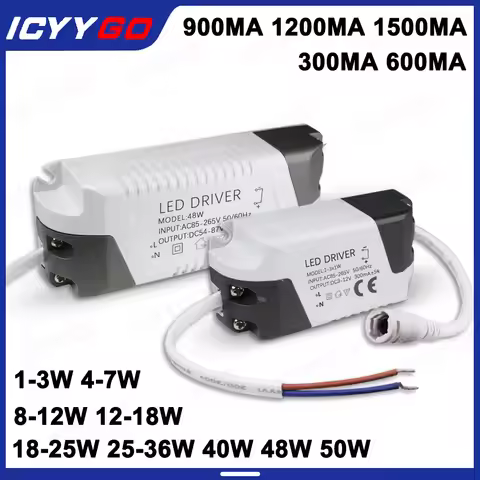 LED Driver 3-4W 4-7W 8-12W 12-18W 18-25W 25-36W DC Plug Constant Current Wide Voltage Power Supply F