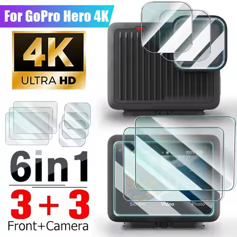 Tempered Glass for GoPro HERO 4K Sport Cameras Front Screen WithLens Protector Films HD Anti-scratch