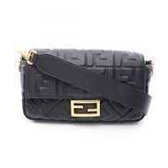 【二手】Fendi FENDI FF壓紋棍包 8BR600AT57F15ZW 黑色皮革 FF壓紋法棍包 女士二手 A