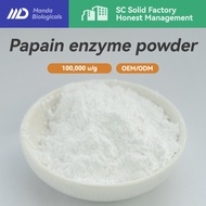 Food grade papain enzyme activity 100,000 u/g catalytic enzyme inhibitor proteolytic processing CAS 