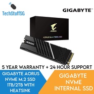 Gigabyte AORUS 1TB/2TB Gen4 7000s M.2 NVME PCIE 4.0 Internal SSD with Heatsink - PS5 Compatible