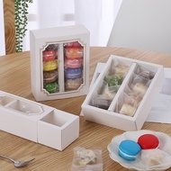 5pcs/10pcs Transparent Macaron Packaging Box Baking Biscuit Pastry Box