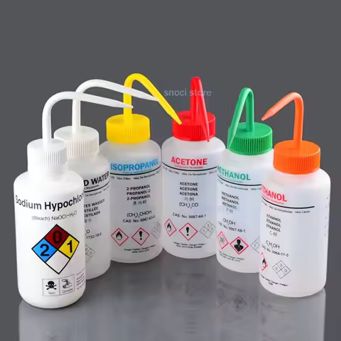Scientific Wash Bottle Acetone Ethyl Alcohol Methanol Isopropanol Distilled Water sodium hypochlorit