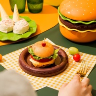 HOT DEAL Hamburger Cerac Bowl Shape Nice-Looking Plate High-Profile Figure Creative Tableware Cute D