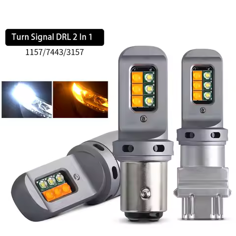 DRL With Turn Signal 2 in 1 Car Led Light Canbus No Error For Car Two-Colors Lamp 1157 BAY15D T25 31